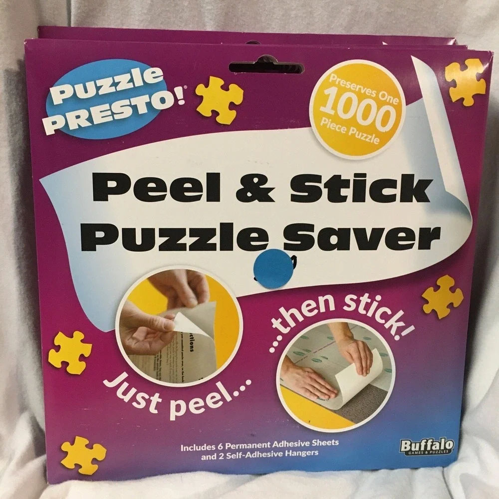 Puzzle Presto! Peel & Stick Puzzle Saver 6 Adhesive Sheets & 2 Adhesive Hangers